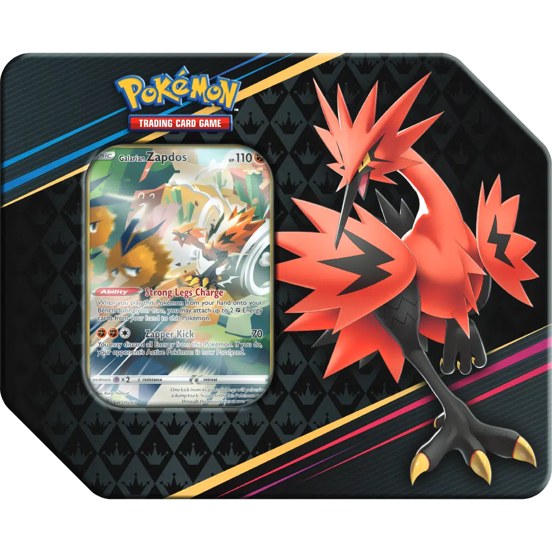 Pokemon TCG: Crown Zenith Tin – Galarian Zapdos (5 x booster) Pokemon TCG: Crown Zenith Tin – Galarian Zapdos (5 x booster)