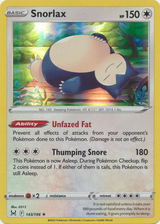 Lost Origin - 143/196 - Snorlax (Holo)