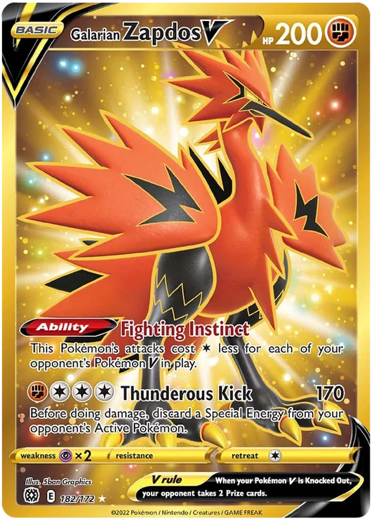 Brilliant Stars - 182/172 - Galarian Zapdos V (złota)