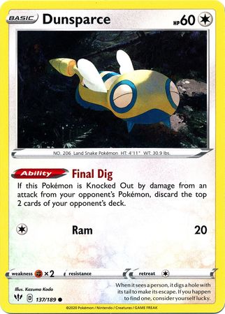 Darkness Ablaze - 137/189 - Dunsparce