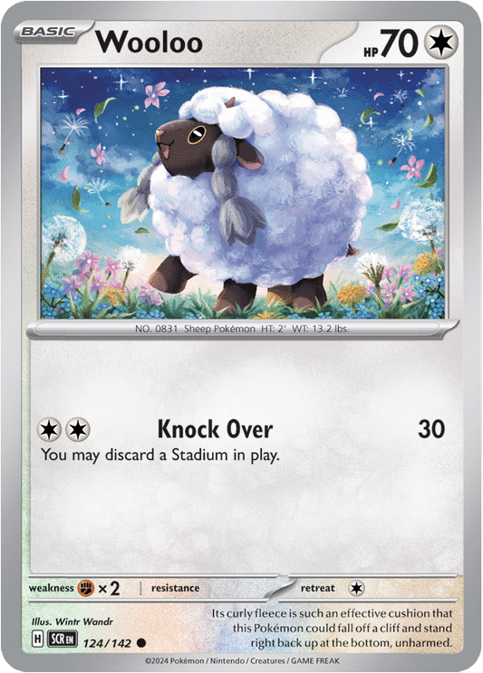 124-Wooloo-Stellar-Crown Karta Pokémon - Stellar Crown - 124/142 - Wooloo - obrazek 1