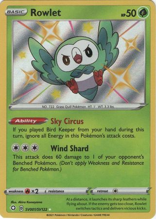 Karta Pokémon - Shining Fates - SV001/SV122 - Rowlet