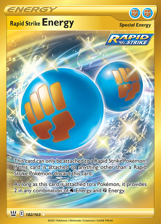 Karta Pokémon - Battle Styles - 182/163 - Rapid Strike Energy (złota)