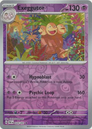 Karta Pokémon - Paldean Fates - 024/091 - Exeggutor (Reverse Holo)
