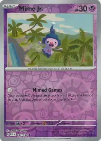 Karta Pokémon - Paldean Fates - 031/091 - Mime Jr. (Reverse Holo)