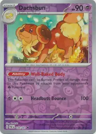 Karta Pokémon - Paldean Fates - 039/091 - Dachsbun (Reverse Holo)