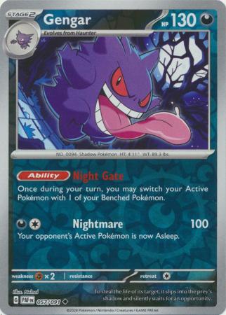 Karta Pokémon - Paldean Fates - 057/091 - Gengar (Reverse Holo)