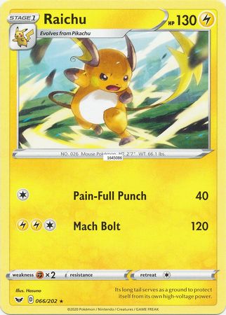 Sword & Shield - 066/202 - Raichu