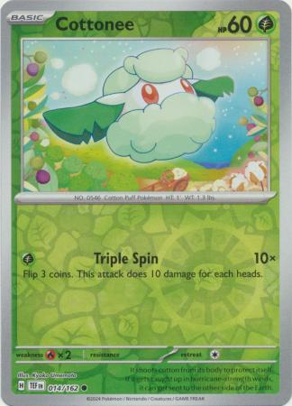 Karta Pokémon - Temporal Forces - 014/162 - Cottonee (Reverse Holo)