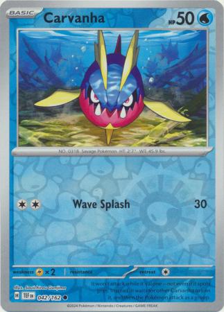 Karta Pokémon - Temporal Forces - 042/162 - Carvanha (Reverse Holo)