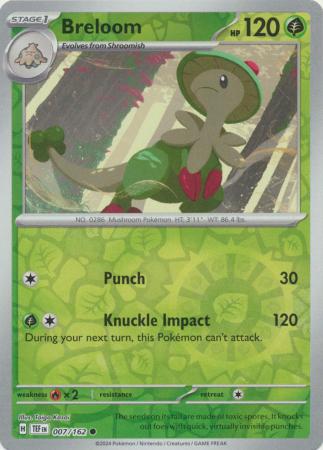 Karta Pokémon - Temporal Forces - 007/162 - Breloom (Reverse Holo)