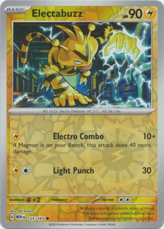 Karta Pokémon - 151 - 125/165 - Electabuzz (Reverse Holo)