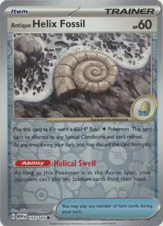 151 - 153/165 - Antique Helix Fossil (Reverse Holo)