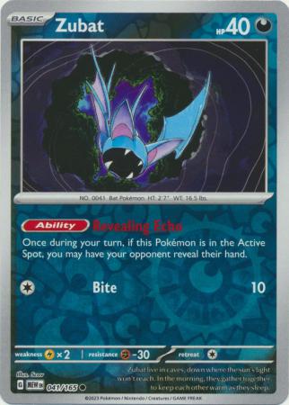 Karta Pokémon - 151 - 041/165 - Zubat (Reverse Holo)