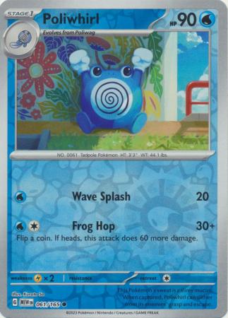 Karta Pokémon - 151 - 061/165 - Poliwhirl (Reverse Holo)