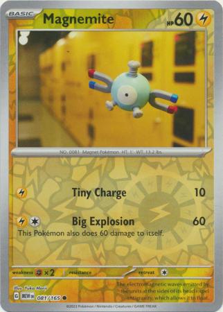 Karta Pokémon - 151 - 081/165 - Magnemite (Reverse Holo)