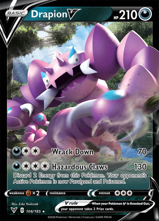 Karta Pokémon - Vivid Voltage - 106/185 - Drapion V