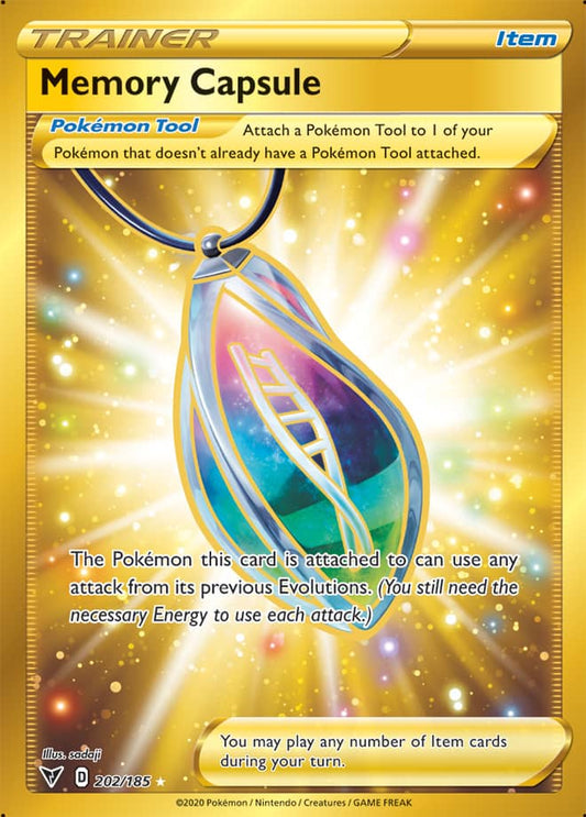 Karta Pokémon - Vivid Voltage - 202/185 - Memory Capsule (złota)