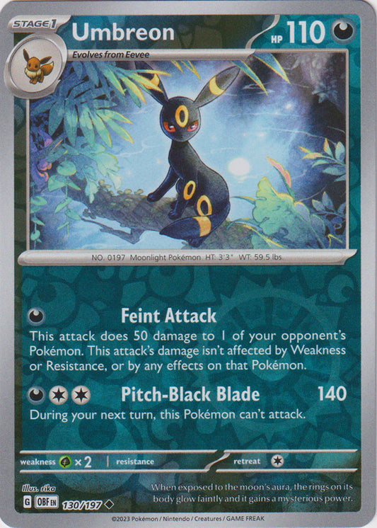 Karta Pokémon - Obsidian Flames - 130/197 - Umbreon (Reverse Holo)