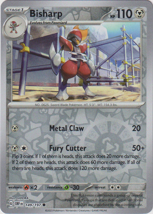 Karta Pokémon - Obsidian Flames - 149/197 - Bisharp (Reverse Holo)
