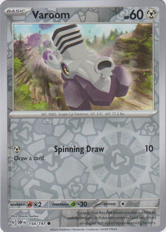 Karta Pokémon - Obsidian Flames - 154/197 - Varoom (Reverse Holo)