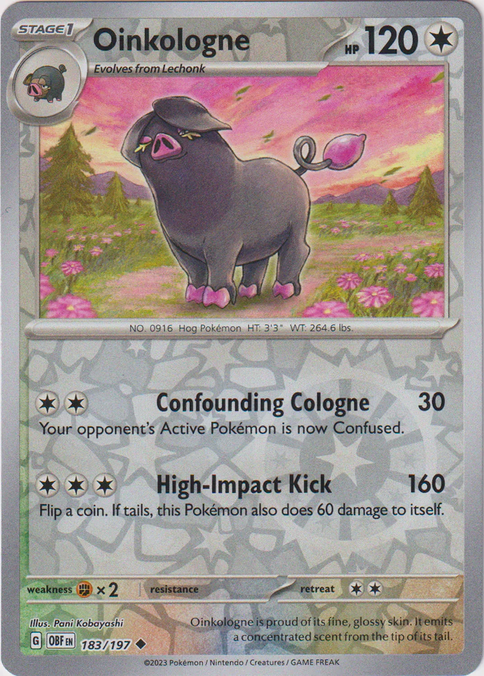Karta Pokémon - Obsidian Flames - 183/197 - Oinkologne (Reverse Holo)