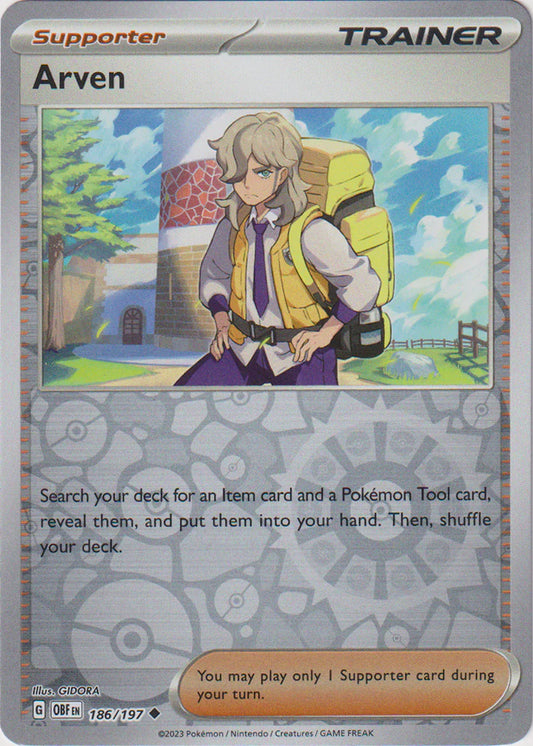 Karta Pokémon - Obsidian Flames - 186/197 - Arven (Reverse Holo)