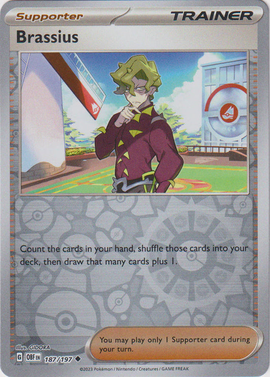 Karta Pokémon - Obsidian Flames - 187/197 - Brassius (Reverse Holo)