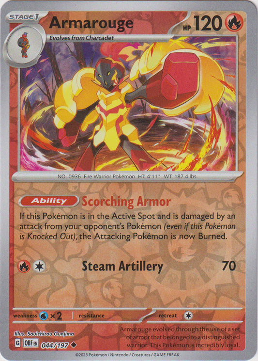 Karta Pokémon - Obsidian Flames - 044/197 - Armarouge (Reverse Holo)