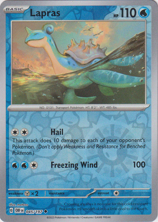 Karta Pokémon - Obsidian Flames - 045/197 - Lapras (Reverse Holo)