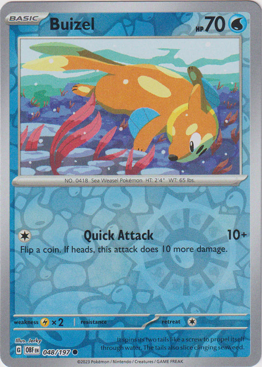 Karta Pokémon - Obsidian Flames - 048/197 - Buizel (Reverse Holo)