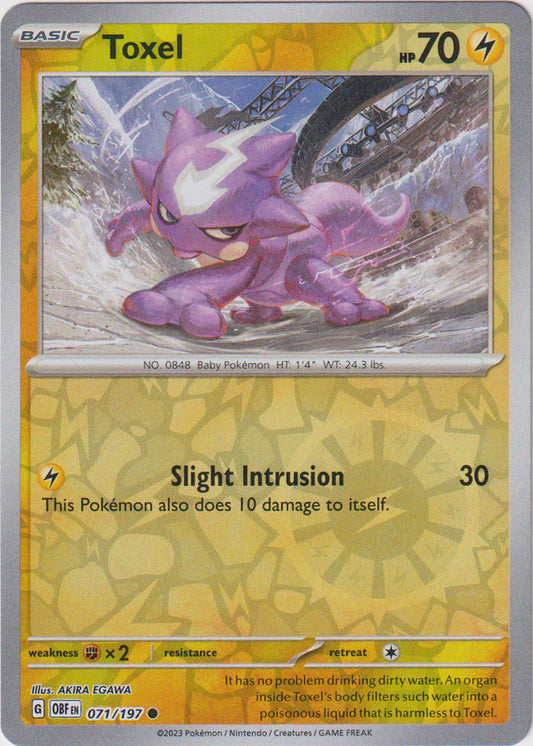 Karta Pokémon - Obsidian Flames - 071/197 - Toxel (Reverse Holo)