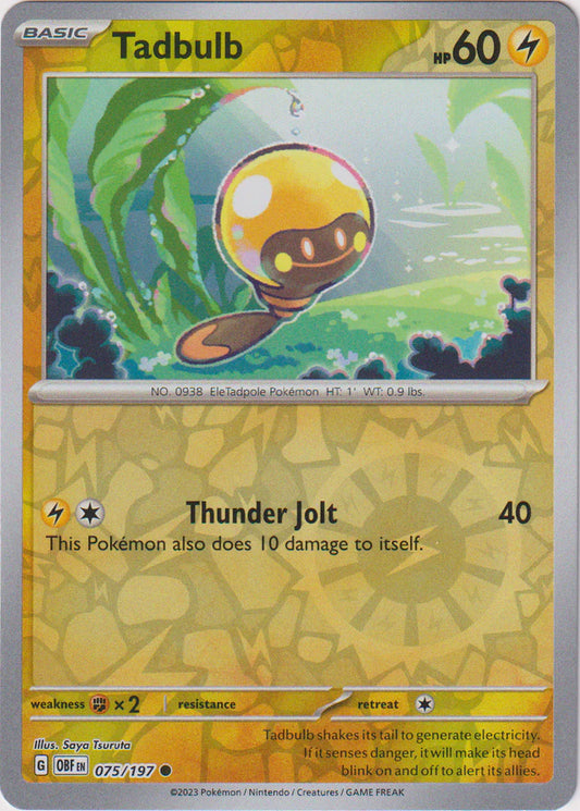 Karta Pokémon - Obsidian Flames - 075/197 - Tadbulb (Reverse Holo)