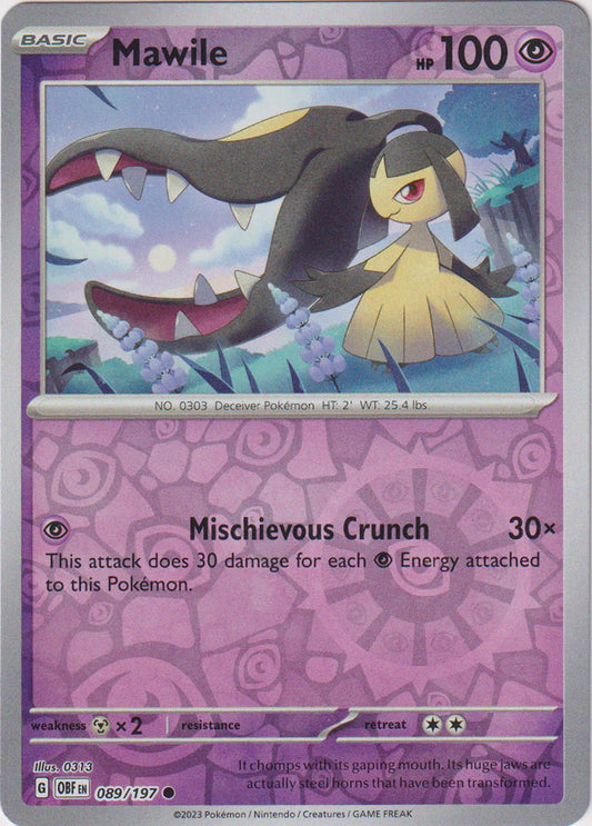 Karta Pokémon - Obsidian Flames - 089/197 - Mawile (Reverse Holo)