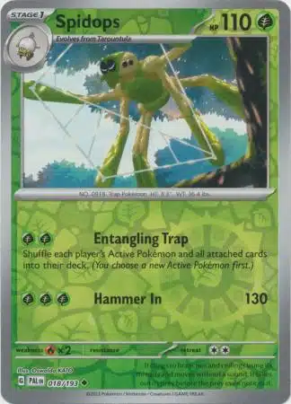Karta Pokémon - Paldea Evolved - 018/193 - Spidops (Reverse Holo)