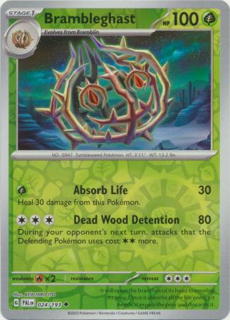 Karta Pokémon - Paldea Evolved - 024/193 - Brambleghast (Reverse Holo)