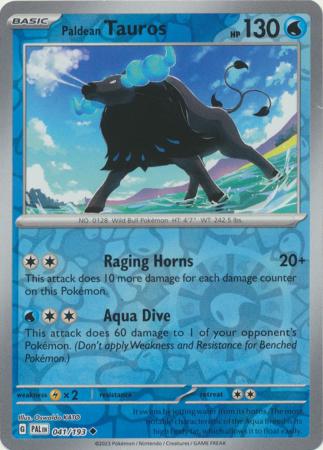 Karta Pokémon - Paldea Evolved - 041/193 - Paldean Tauros (Reverse Holo)