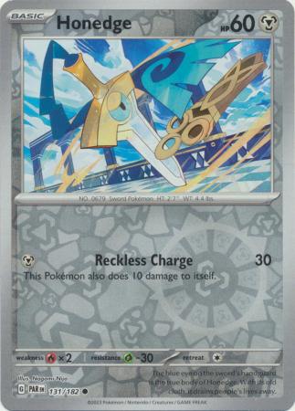 Karta Pokémon - Paradox Rift - 131/182 - Honedge (Reverse Holo)