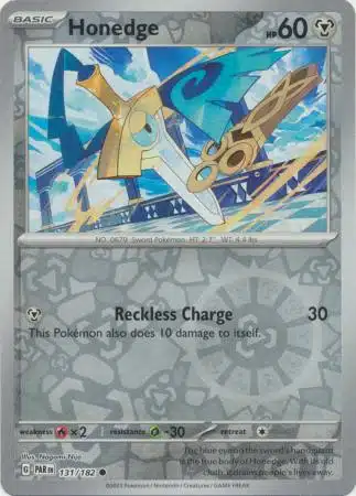 Karta Pokémon - Paradox Rift - 131/182 - Honedge (Reverse Holo)