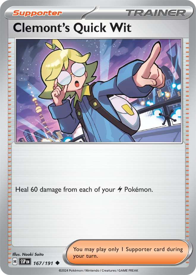 Trainer - Surging Sparks - 167/191 - Clemont's Quick Wit