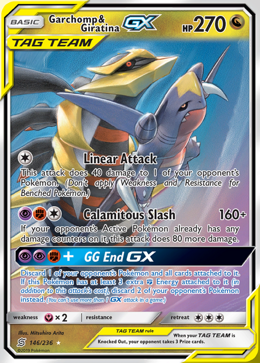 Karta Pokémon - Unified Minds - 146/236 - Garchomp & Giratina GX (Tag Team)