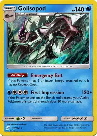 Karta Pokémon - Unified Minds - 051/236 - Golisopod (Holo)