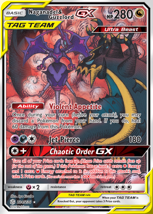 Cosmic Eclipse - 224/236 - Naganadel & Guzzlord GX (Tag Team)