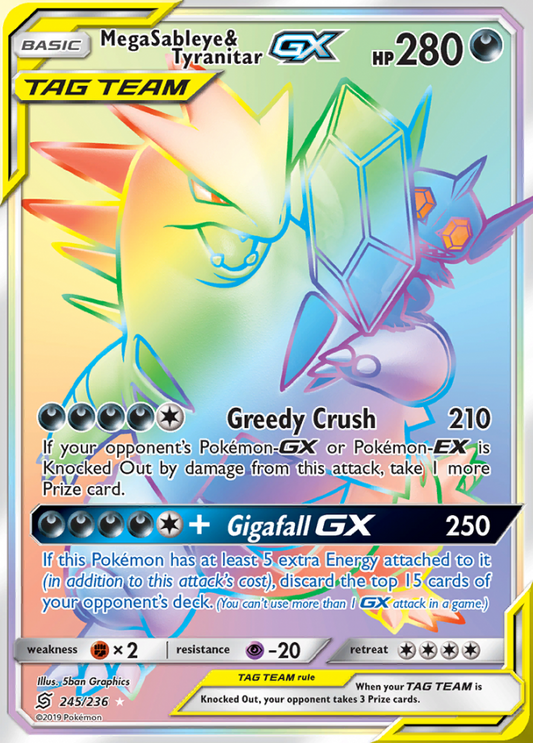 Unified Minds - 245/236 - Mega Sableye & Tyranitar GX (Tag Team)