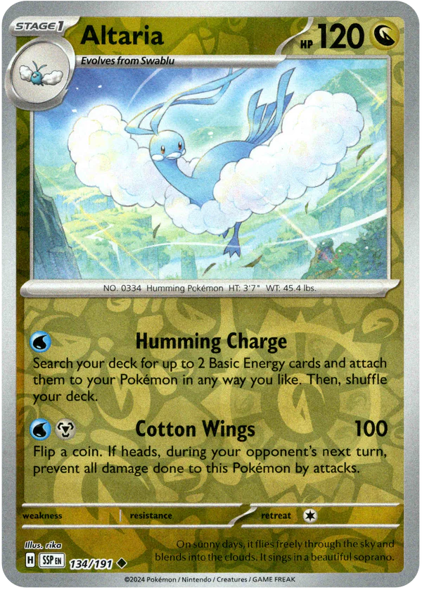 Karta Pokémon - Surging Sparks - 134/191 - Altaria (Reverse Holo)