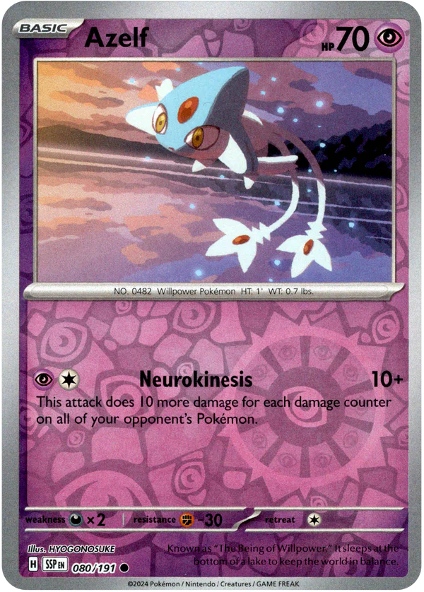 Karta Pokémon - Surging Sparks - 080/191 - Azelf (Reverse Holo)