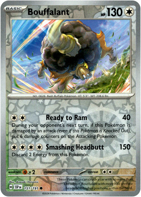 Karta Pokémon - Surging Sparks - 151/191 - Bouffalant (Reverse Holo)