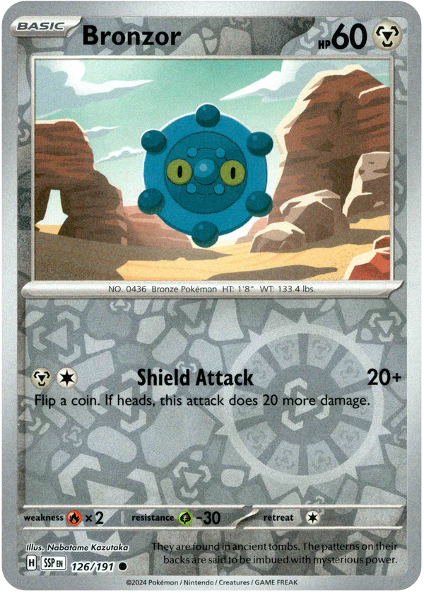 Karta Pokémon - Surging Sparks - 126/191 - Bronzor (Reverse Holo)