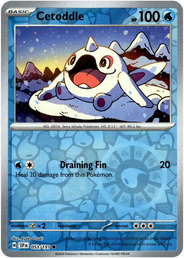 Karta Pokémon - Surging Sparks - 053/191 - Cetoddle (Reverse Holo)