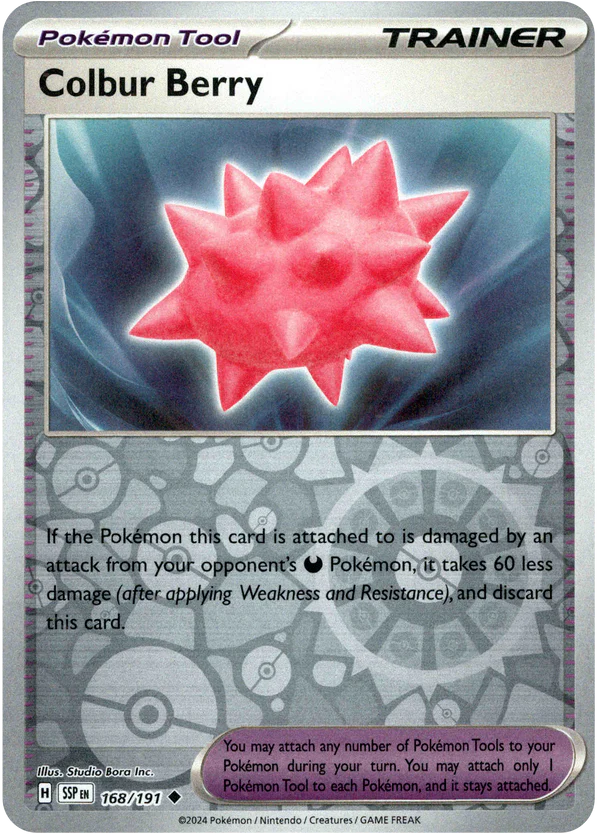 Karta Pokémon - Surging Sparks - 168/191 - Colbur Berry (Reverse Holo)